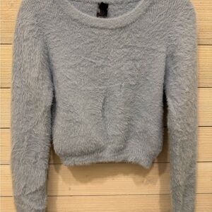 Windsor Soft Fuzzy Sweater - Light Gray